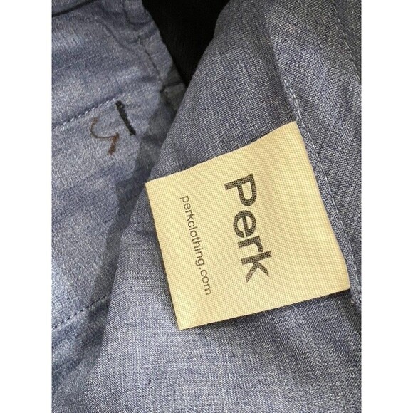 Perk Slim Fit Stretch Pants Size 33x30 Mens Black Tapered Leg Chino Career - Picture 3 of 7